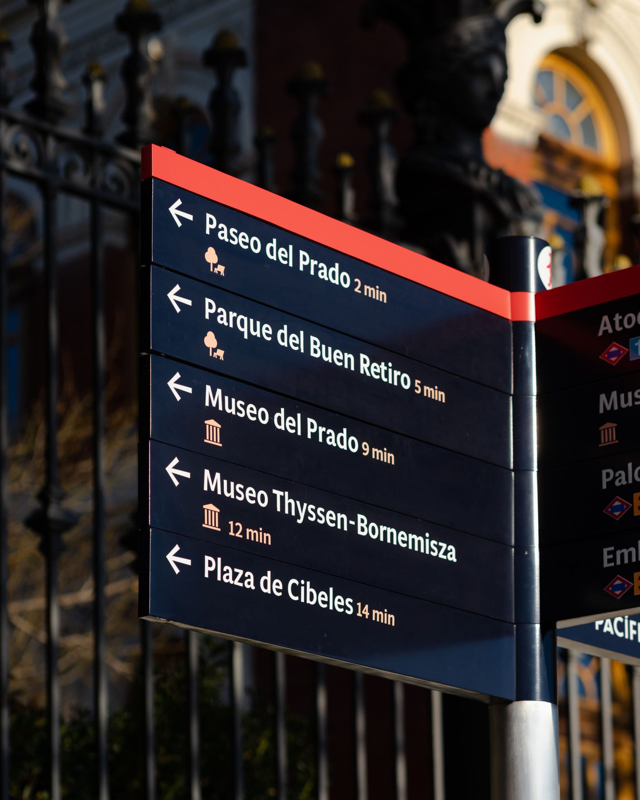 Multi typeface in use for the wayfinding of Leer Madrid